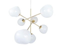 Melt duży żyrandol, opal/złoto